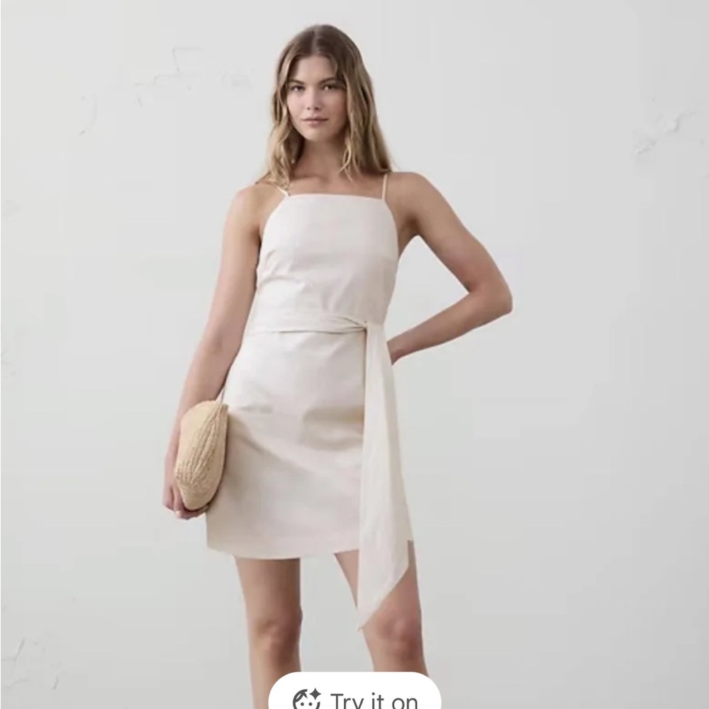 NWT! ‘Banana Republic’ Linen Blend Open Back Mini Dress